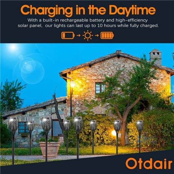 96 LED Solar Lights Outdoor Upgraded 6 Pack, 43" Tall & Super Larger - Picture 3 of 7